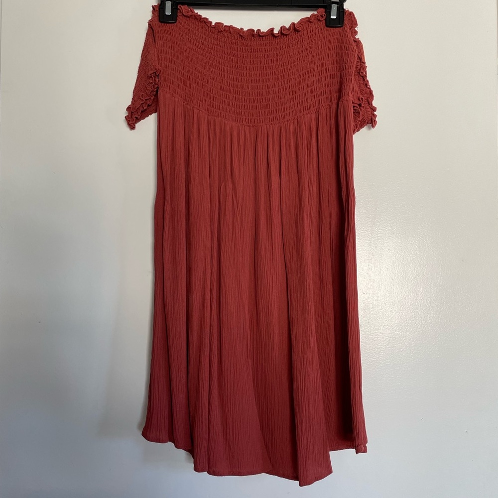 Off the shoulder ribbed sundress